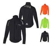 Brisk Bike Men's Cycling Jackets Water Resistant Softshell Thermal Cycling Jackets Winter Waterproof Windproof Hi Vis cycling jacket Breathable & Lightweight men women cycling jacket (Black, M)