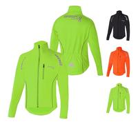 Brisk Bike Men's Cycling Jackets Water Resistant Softshell Thermal Cycling Jackets Winter Waterproof Windproof Hi Vis cycling jacket Breathable & Lightweight men women cycling jacket (Green, L)