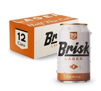 Brisk Lager - Low Calorie Beer, 3.3% ABV, Gluten Free, Low Carb, Award-Winning Full Flavoured Craft Lager, Skinny Beer, Keto Friendly, 12 x 330ml Cans