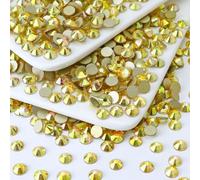 Briskbloom 1440PCS SS6 Crystal Glass Flatback Rhinestones, Round Flat Back Crystal Gems for Nail Art and Craft Clothes, Glue Fix Diamond Stones Metal Sunlight (1.9-2.0mm)