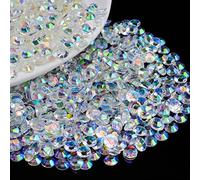 Briskbloom 2000PCS 4mm Resin Flatback Rhinestone, Transparent Clear AB Flatback Jelly Resin Rhinestones for Mugs, Bottles, Tumblers, Craft Decoration, Loose Bling Glitter Diamond Stone