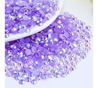 Briskbloom 2000PCS 5mm Resin Flatback Rhinestone, Light Purple/Violet AB Color Flatback Jelly Resin Rhinestones for Mugs, Bottles, Tumblers, Craft Decoration, Loose Bling Glitter Diamond Stone