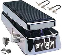 Briskdrop Dunlop 535Q-C Cry Baby Multi-Wah Pedal, Chrome - Bundled with Dunlop Power Supply and 2 MXR Patch Cables