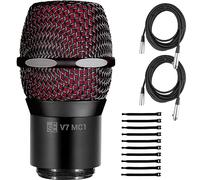 Briskdrop sE Electronics V7 MC1 Capsule for Shure Wireless Transmitters, Black - Bundle with 2 XLR Cables and 10 Cable Ties