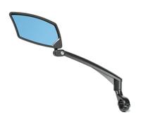 BriskMore Handlebar Bike Mirror, Anti-Glare Blue Convex Glass Lens for Flat Handlebars, Scratch Resistant, Ajustable And Rotatable Safe Rearview Bicycle Mirror Only for Left Side BT-016LB…