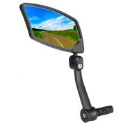 BriskMore Handlebar Bike Mirror, HD Blast-Resistant, Safe Crystal Clear Glass Mirror, Adjustable Rotatable Bike Mirror, Rearview Mirror, Bicycle Mirror for Left Side BT-018L