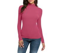 Briskorry Basic Long Sleeve Shirt Women's Skims, Crop Tops Women's Black Long Sleeve Tops Stretch Tight T Shirt Stand-Up Collar Long Sleeve Shirts Elegant Y2K Base Shirt Solid Classic Streetwear