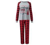 Briskorry Christmas Pyjamas Family Set Cuddly Pyjamas Cotton Reindeer Leisure Suit Family Mum Dad Child Sleep Shirt Pyjama Bottoms Homewear Full Body Suit