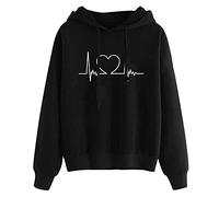 Briskorry Hoodie Oversize Purple, Hoodie Women's Green Hooded Long Sleeves Hooded Pullover Loose Casual Sweatshirts Printed Fashion Hooded Jacket Fitness Soft Blouse Halloween