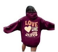 Briskorry Hoodie Teenager Girls Hoodie Women's Oversized Hoodies Long Sleeve Cap Hooded Top Casual Loose Sweatshirt Print Stylish Plush Jacket Fitness Comfort Long Sleeve Shirt 2024