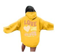Briskorry Hoodie Teenager Girls Hoodie Women's Oversized Hoodies Long Sleeve Cap Hooded Top Casual Loose Sweatshirt Print Stylish Plush Jacket Fitness Comfort Long Sleeve Shirt 2024