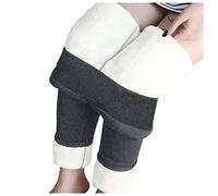 Briskorry Leggings Women's High Waist Opaque Teddy Lining Warm Thermal Trousers Thermo Slim Jogging Bottoms Yoga Pants Stretchy Trousers Slim Training Trousers Running Trousers
