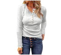 Briskorry Long Shirt Women's Tight Crop Top Long Sleeve White Top Tight Stretch T-Shirts V Neck Long Sleeve Shirt Sexy Y2K Base Layer Shirt Plain Classic Streetwear Women