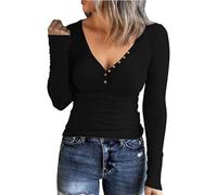 Briskorry Long Sleeve Women's Elegant Crop Top White Long Sleeve Top Slim Fit Stretch T-Shirts V-Neck Long Sleeve Blouse Skims Athletic Base Shirt Classic Plain Streetwear Casual