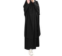 Briskorry Muslim Dresses Women's Robes Two-Piece Summer Islamic Clothing Women Plain Muslim Headwear Ramadan Dress Long Soft Scarf Maxi Kaftan