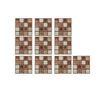 Briskorry Pack of 10 3D Tile Stickers Mosaic Bathroom Tile Film Kitchen Self-Adhesive 3D Mosaic Tile Stickers Waterproof Tile Stickers Tile Film for Bathroom Living Room - Beige - One size