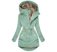 Briskorry Warm Winter Jacket Women's Lined Outdoor Down Jackets for Women, Transition Jacket Warm with Hood Winter Jackets Zip Long Sleeve Lightweight Quilted Jacket Loose Plus Sizes Teddy Jackets