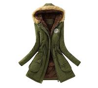 Briskorry Winter Jacket Women's Fur, Women's Down Jacket, Winter Transition Jacket with Hood, Warm Wind Jacket with Zip, Long Sleeve Puffer Coat, Loose Oversized Sweat Jacket, Comfortable Coat Outdoor