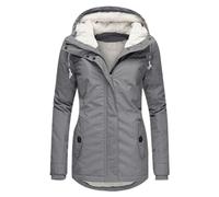 Briskorry Winter Jacket Women's Long Warm Lined Down Jacket Women's Quilted Coat with Hood Warm Outdoor Jacket Long Sleeves Zipper Puffer Jacket Baggy Large Sizes Wool Coat Fashion Women's Jackets