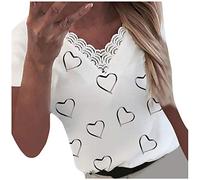 Briskorry Women's Casual Blouses Sexy V Neck T-Shirt Slim Tunic Long Sleeve Shirt Loose Spring Tops with Love Heart Print Plain Blouses Tops Sweatshirt