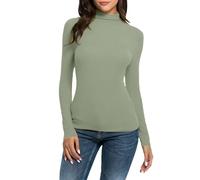 Briskorry Women's Long Sleeve Shirts Y2K, Crop Top Y2K, Tops Stretch Slim Fit Tee Shirts High Closed Long Sleeve Blouse Y2K Elegant Clean Girl Clothes Classic Solid Streetwear Teenager Girls