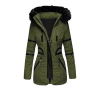 Briskorry Women's Long Winter Jacket, Women's Quilted Jacket, Outdoor Jacket with Hood, Warm Leisure Jacket, Zip, Long Sleeve, Quilted Jacket, Casual Large Sizes, Softshell Coat, Comfortable Coat