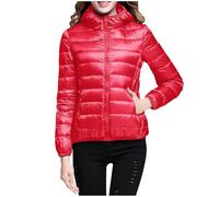 Briskorry Women's Thick Winter Jacket, Thin Down Jacket, Quilted Coat with Hood, Warm Outdoor Jacket, Zip, Long Sleeves, Soft Down Jacket, Leisure, Plus Sizes, Ski Jacket, Comfortable Parka,
