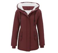 Briskorry Women's Warm Lined Winter Jacket, Women's Quilted Jacket, Outdoor Jacket with Hood, Warm Leisure Jacket, Long Sleeves, Zip, Lightweight Quilted Jacket, Loose Large Sizes, Wax Jacket, Elegant