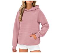 Briskorry Women's White Hoodie, Black, Hoody, Long Sleeves, Hoodie, Loose Casual Sweater, Classic Solid Jacket, Training, Cuddly Outwear, Halloween