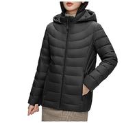 Briskorry Women's Winter Jacket, Ultralight Quilted Jacket for Women, Transition Jacket, Warmth with Hood, Winter Jacket, Zip, Long Sleeves, Quilted Parka, Leisure, Large Sizes, Wax Jacket, Cosy