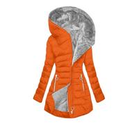 Briskorry Women's Winter Jacket, Warm Lined, Down Jacket, Women's Winter, Outdoor Jacket, Warm with Hood, Wind Jacket, Long Sleeves, Zip, Puffer Coat, Casual, Plus Sizes, Cycling Jacket, Elegant