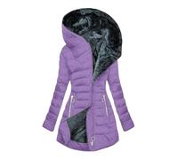 Briskorry Women's Winter Jacket, Warm Lined, Down Jacket, Women's Winter, Outdoor Jacket, Warm with Hood, Wind Jacket, Long Sleeves, Zip, Puffer Coat, Casual, Plus Sizes, Cycling Jacket, Elegant