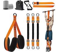 Briskrhythm Pull up Bands 75-300lbs, Heavy-Duty Pull up Workout Band with Feet Rest, Resistance Band for Pull up Bar, Pull up Assist Band Strength Training Workout Equipment (Orange-225LBS)