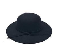 BriskyM Kids Sun Hat, Baby Girls Vintage Wide Brim Floppy Sun Hat Wool Felt Bow Sun Beach Hat, 2-8 Years (Black, 2-8Years)