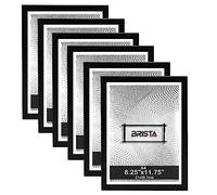 Brista A4 Certificate Picture Frame with Styrene Front, Pack of 6 Photo Frame Certificate Frame, Art Print Poster Frame, Freestanding and Wall Mountable (Black)