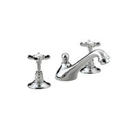 Bristan 1901 3 Tap Hole Basin Mixer with Ceramic Disc Valves | Chrome | Brass | 600mm x 80mm