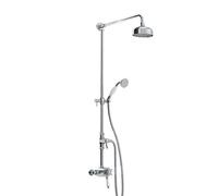 Bristan 1901 Exposed Concentric Shower Valve with Diverter and Rigid Riser Kit | Chrome | Brass | 158mm x 1385mm x 555mm