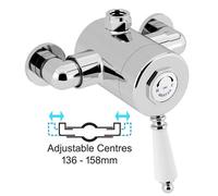 Bristan 1901 Exposed Sequential Top Valve Chrome Mixer Shower 136 - 158mm Pipe