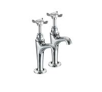 Bristan 1901 High Neck Kitchen Sink Pillar Taps | Chrome | Brass | 52mm x 180mm