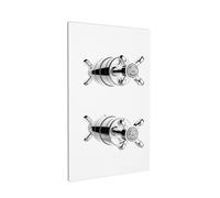 Bristan 1901 Recessed Thermostatic Dual Control Shower Valve with Integral Two Outlet Diverter | Chrome | Brass | 165mm x 255mm x 125mm