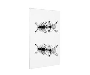 Bristan 1901 Recessed Thermostatic Dual Control Shower Valve with Integral Two Outlet Diverter | Chrome | Brass | 165mm x 255mm x 125mm
