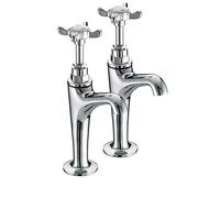 Bristan 1901 High Neck Kitchen Sink Pillar Taps | Chrome | Metal | 52mm x 180mm
