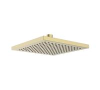 Bristan 200mm Square Fixed Rainfall Shower Head, Brass Construction, Easy Clean Nozzles, Brushed Brass Finish