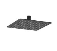 Bristan 200mm Square Fixed Slimline Rainfall Shower Head, Stainless Steel Construction, Easy Clean Nozzles, Black Finish