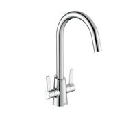 Bristan Acorn Kitchen Tap, Chrome, ACR EFSNK C | Modern Design, Swivel spout, Top fix EasyFit installation, Dual lever operation, Kitchen mixer tap, Lifetime Cover