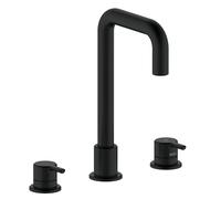 Bristan Altum 3 Tap Hole Basin Mixer Tap with Water-Saving Feature, Deck Mounted Bathroom Tap, Black Finish
