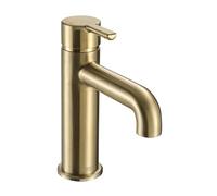 Bristan Altum Basin Mixer Tap with Eco Start Technology, Deck Mounted Bathroom Tap, Brushed Brass Finish