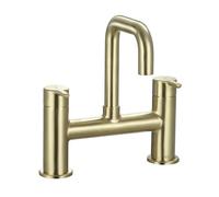 Bristan Altum Bath Filler Tap with Ceramic Disc Valves, Deck Mounted, Brushed Brass Finish