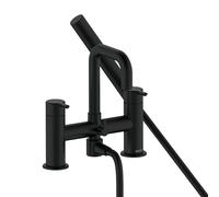 Bristan Altum Bath Shower Mixer Tap with Easy Clean Handset, Deck Mounted, Black Finish