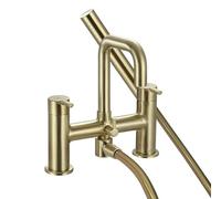 Bristan Altum Bath Shower Mixer Tap with Easy Clean Handset, Deck Mounted, Brushed Brass Finish